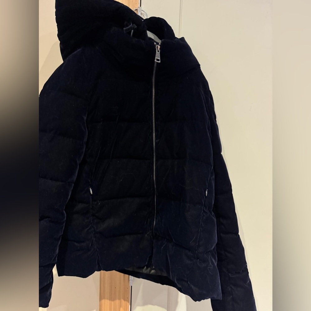 Calvin Klein Navy Black Quilted Puffer Jacket with Hood